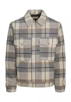 Рубашка мужская, рукав 1/1, воротник Кент Jack & Jones, цвет Lead