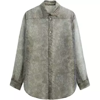 Рубашка мужская серая/белая Zara, серый