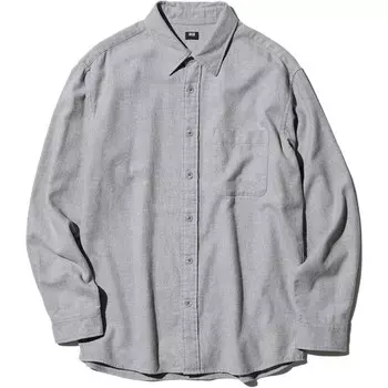 Рубашка мужская серая Uniqlo, серый