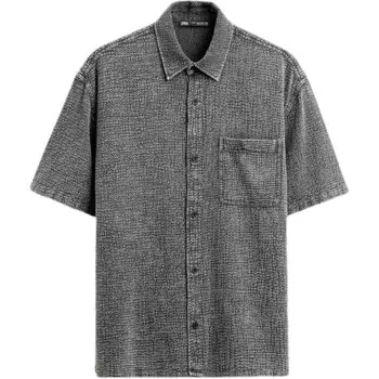 Рубашка мужская серая Zara, серый