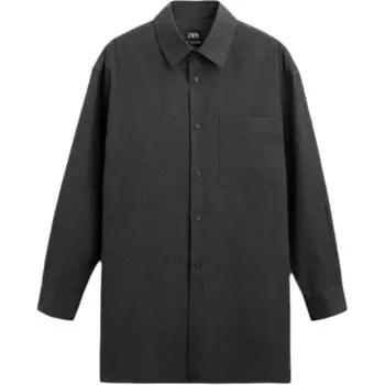 Рубашка мужская серая Zara, серый