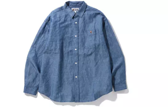 Рубашка мужская синяя A Bathing Ape, синий