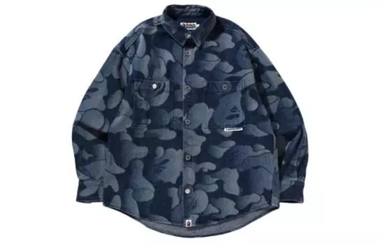 Рубашка мужская синяя A Bathing Ape, синий