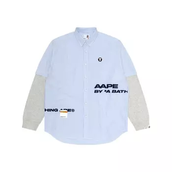 Рубашка мужская синяя/белая BLA Aape, синий/белый