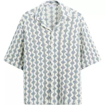 Рубашка мужская синяя/белая Zara, синий/белый