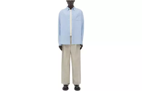 Рубашка мужская синяя Bottega Veneta, синий