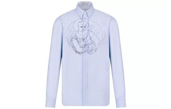 Рубашка мужская синяя Dior, синий