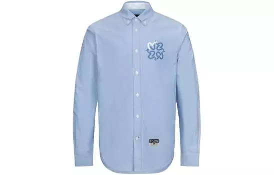 Рубашка мужская синяя Evisu, синий