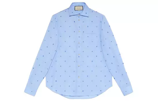 Рубашка мужская синяя Gucci, синий