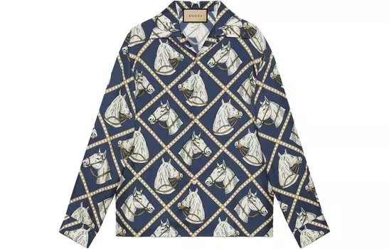 Рубашка мужская синяя Gucci, синий