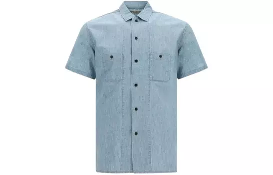 Рубашка мужская синяя Saint Laurent, синий