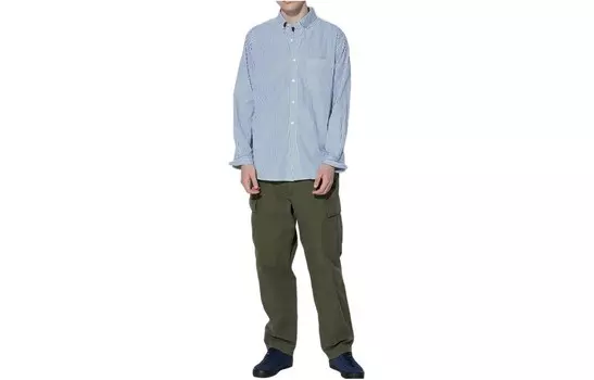 Рубашка мужская синяя Uniqlo, синий