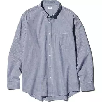 Рубашка мужская синяя Uniqlo, синий