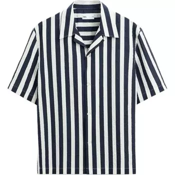 Рубашка мужская синяя Zara, синий