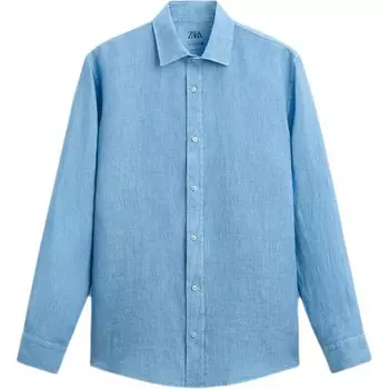Рубашка мужская синяя Zara, синий