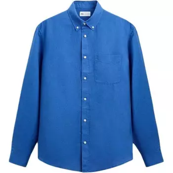 Рубашка мужская синяя Zara, синий