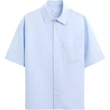 Рубашка мужская синяя Zara, синий