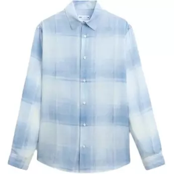 Рубашка мужская синяя Zara, синий