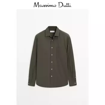 Рубашка мужская Special Massimo Dutti 2024 в повседневном стиле, зеленый