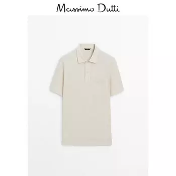 Рубашка мужская Special Massimo Dutti с короткими рукавами, кремовый