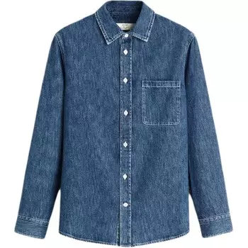 Рубашка мужская средне-синяя Zara, синий