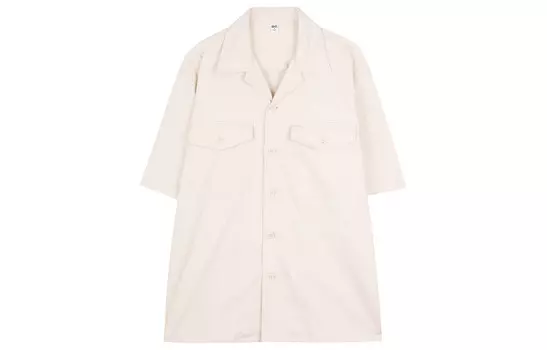 Рубашка мужская светло-бежевая Uniqlo, светло-бежевый