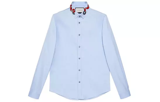 Рубашка мужская светло-синяя Gucci, светло-голубой