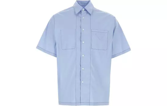Рубашка мужская светло-синяя Prada, светло-голубой