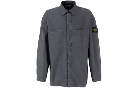 Рубашка мужская свинцово-серая Stone Island, серый