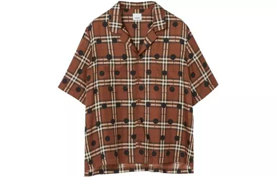 Рубашка мужская темно-коричневая березовая Burberry, коричневый