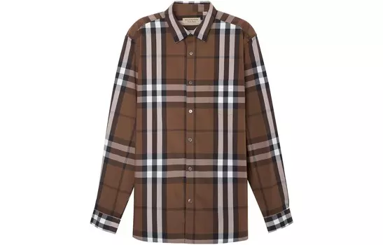 Рубашка мужская темно-коричневая Burberry, коричневый