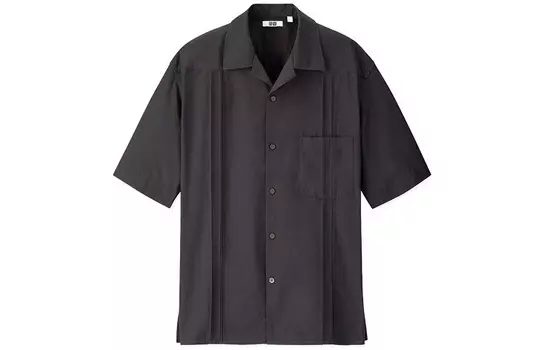 Рубашка мужская темно-серая Uniqlo, темно-серый