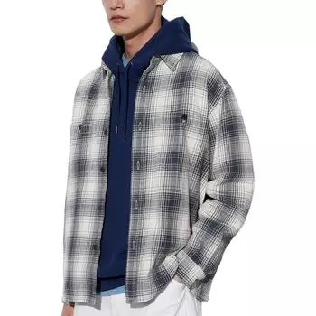 Рубашка мужская темно-серая Uniqlo, темно-серый