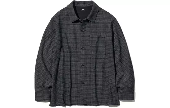 Рубашка мужская темно-серая Uniqlo, темно-серый