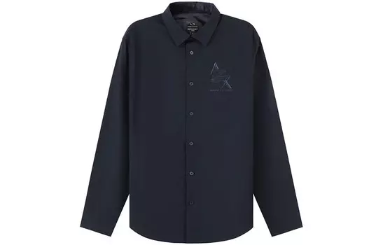 Рубашка мужская темно-синяя Armani Exchange, синий