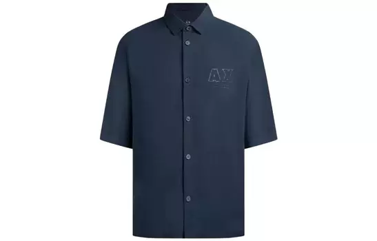Рубашка мужская темно-синяя Armani Exchange, темно-синий