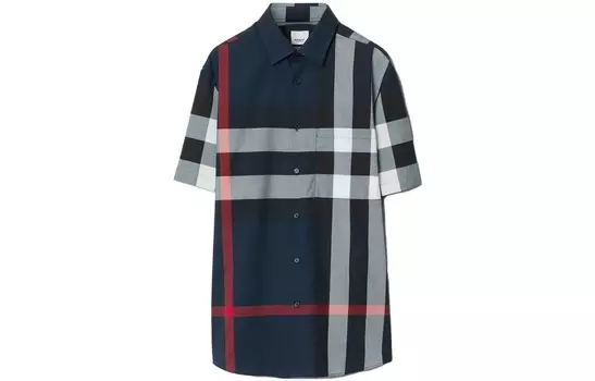Рубашка мужская темно-синяя Burberry, синий