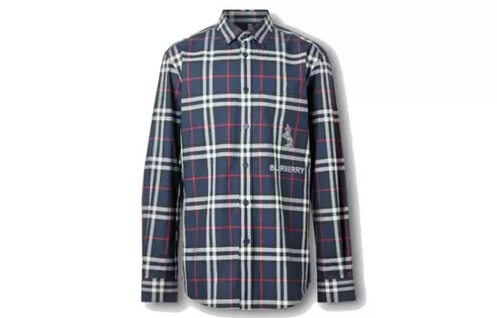 Рубашка мужская темно-синяя Burberry, синий