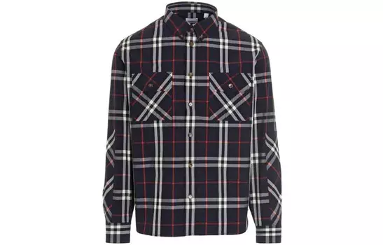 Рубашка мужская темно-синяя Burberry, темно-синий