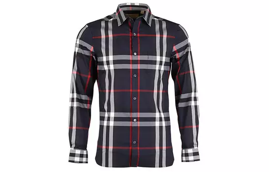 Рубашка мужская темно-синяя Burberry, темно-синий