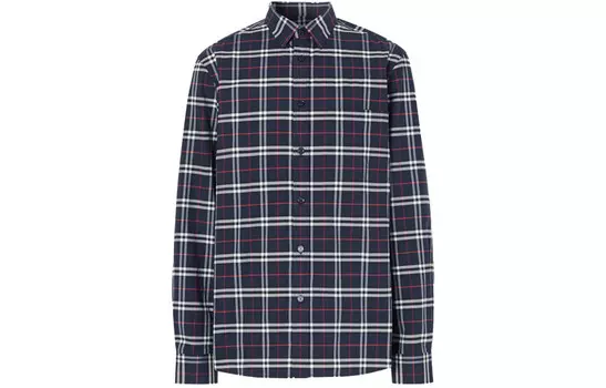 Рубашка мужская темно-синяя Burberry, темно-синий