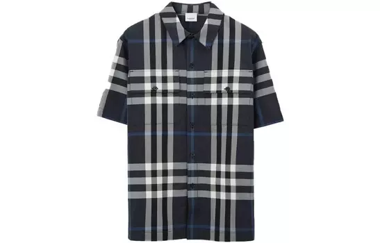 Рубашка мужская темно-синяя Burberry, темно-синий