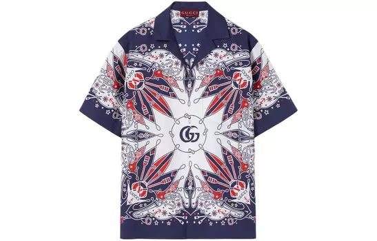Рубашка мужская темно-синяя Gucci, темно-синий