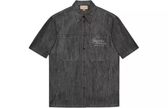 Рубашка мужская темно-синяя Gucci, темно-синий