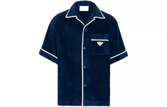 Рубашка мужская темно-синяя Prada, темно-синий