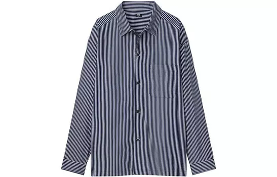 Рубашка мужская темно-синяя Uniqlo, темно-синий