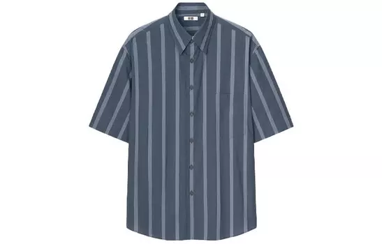 Рубашка мужская темно-синяя Uniqlo, темно-синий