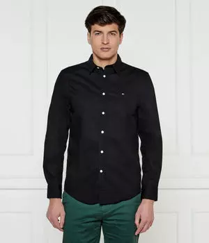 Рубашка мужская Tommy Hilfiger Flex из органического хлопка, черный