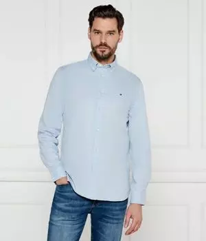 Рубашка мужская Tommy Hilfiger хлопковая облегающего кроя, голубой