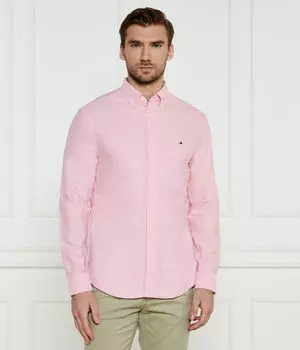 Рубашка мужская Tommy Hilfiger хлопковая с логотипом, розовый